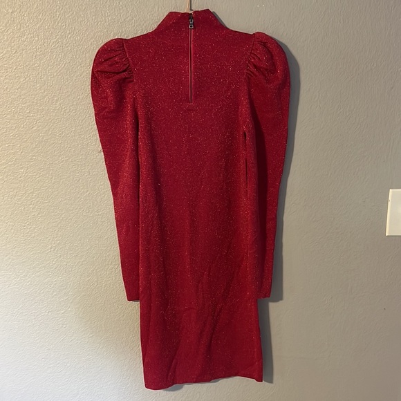 ALICE + OLIVIA Issa Puff-Sleeve Minidress in Wild Pink Metallic - NWT - Picture 10 of 13